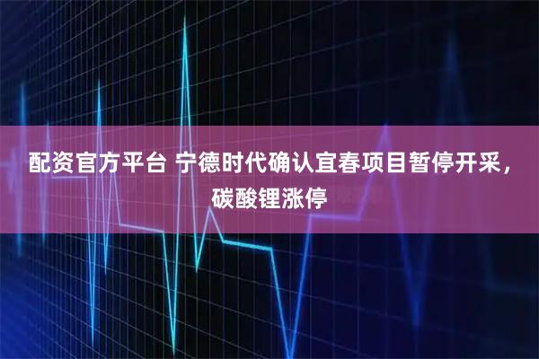 配资官方平台 宁德时代确认宜春项目暂停开采，碳酸锂涨停