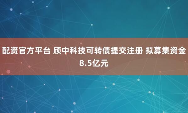 配资官方平台 颀中科技可转债提交注册 拟募集资金8.5亿元