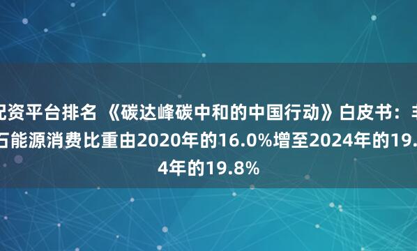 配资平台排名 《碳达峰碳中和的中国行动》白皮书：非化石能源消费比重由2020年的16.0%增至2024年的19.8%
